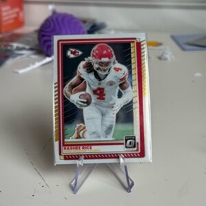 🔥 2025 Rashee Rice Panini Donruss Optic Card. Kansas City chiefs